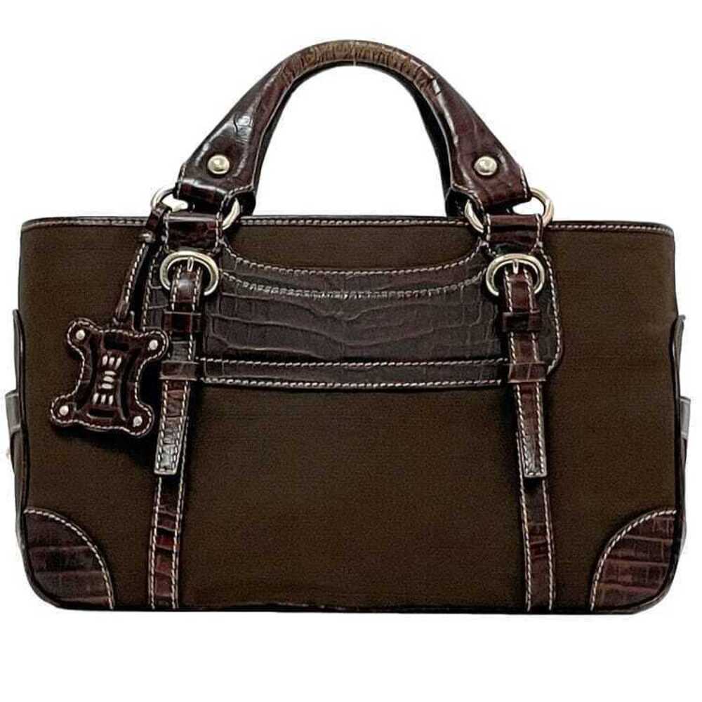 Celine Boogie Bag Brown Handbag Leather Jacquard Canvas Tote Charm
